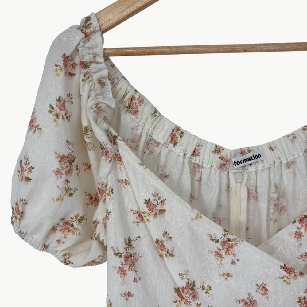 Reformation Pink Floral Off-Shoulder Mini Dress - Picture 3 of 9